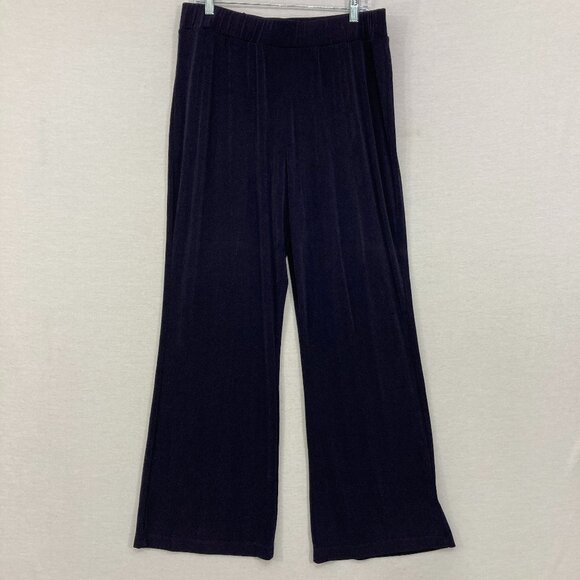 Chico's Pants - New Chico's Travelers size XL/3 Dark Purple Slinky Knit Wide Leg Pull-on Pants